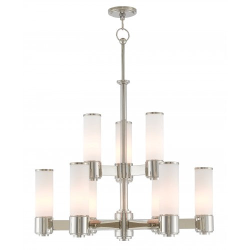 Livex Lighting Weston 9 Light Polished Nickel Chandelier