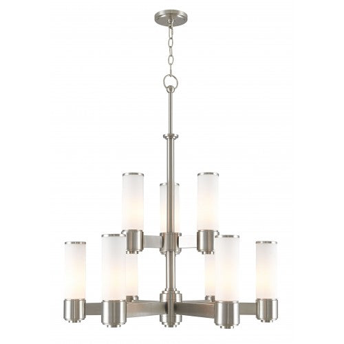 Livex Lighting Weston 9 Light Brushed Nickel Chandelier