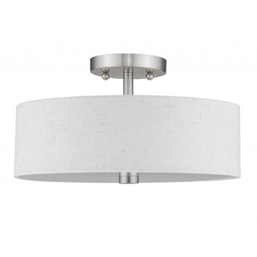 Livex Lighting Meridian 2 Light Brushed Nickel Ceiling Mount