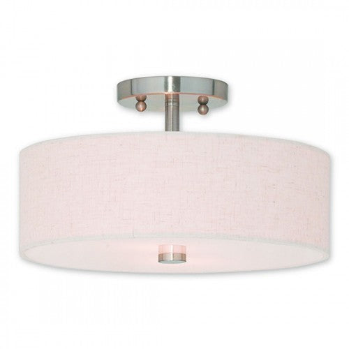 Livex Lighting Meridian 2 Light Brushed Nickel Ceiling Mount
