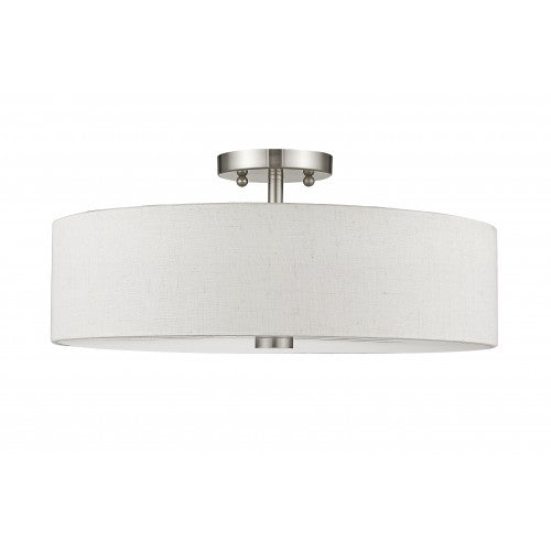 Livex Lighting Meridian 4 Light Brushed Nickel Ceiling Mount