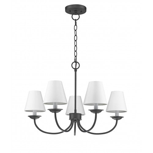 Livex Lighting Mendham 5 Light Black Chandelier/Ceiling Mount