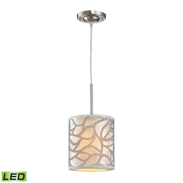 Autumn Breeze 1 Light LED Pendant In Brushed Nickel