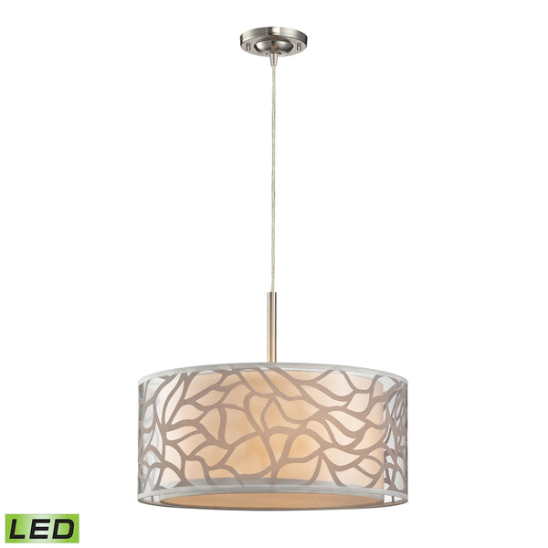 Autumn Breeze 3 Light LED Pendant In Brushed Nickel