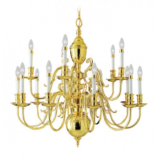 Livex Lighting Wakefield 15 Light Polished Brass Chandelier
