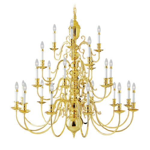 Livex Lighting Wakefield 24 Light Polished Brass Chandelier