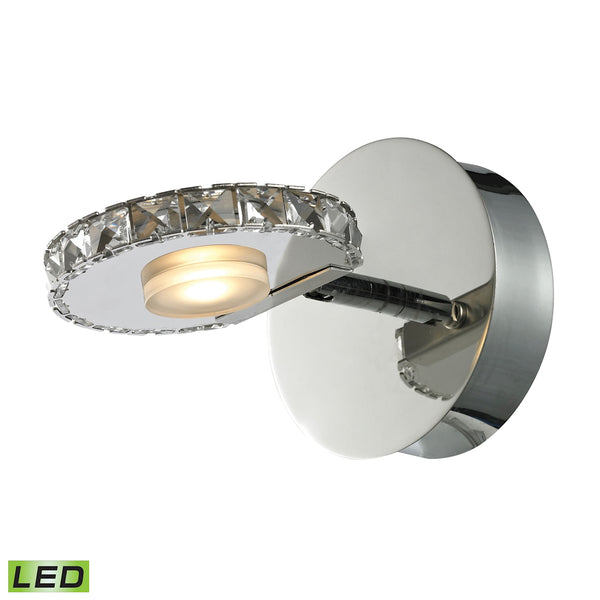 Spiva 1 Light Vanity In Polished Chrome And Crystal Banding