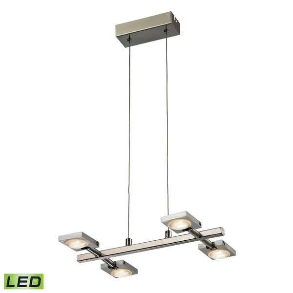 Reilly 4 Light Chandelier In Brushed Nickel And Brushed Aluminum