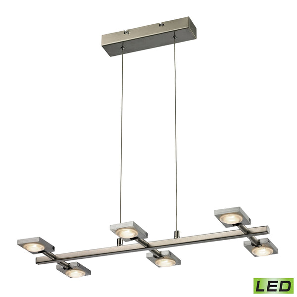 Reilly 6 Light Chandelier In Brushed Nickel And Brushed Aluminum