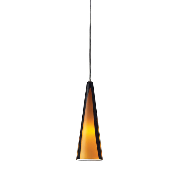 Desert Winds 1 Light Pendant In Satin Nickel And Sahara Glass