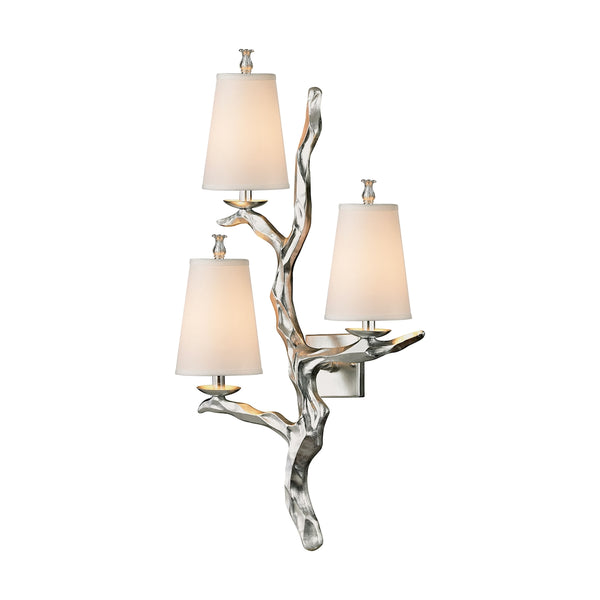 Sprig 3 Light Wall Sconce In Silver Leaf