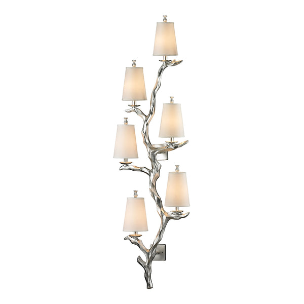 Sprig 6 Light Wall Sconce In Silver Leaf