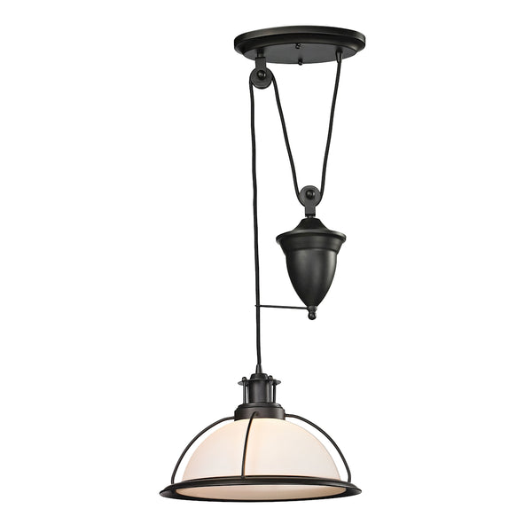 Wilmington 1 Light Pulldown Pendant In Oil Rubbed Bronze