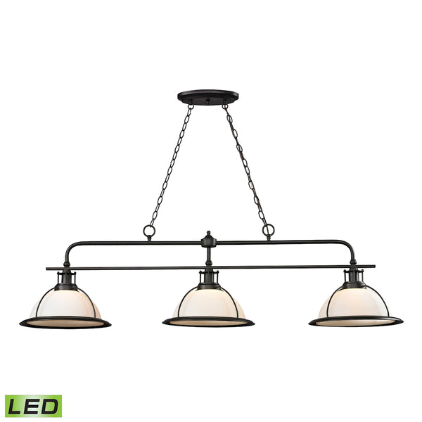 Wilmington 3 Light LED Billiard In Oil Rubbed Bronze