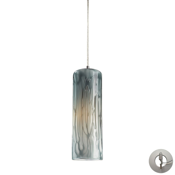 Maple 1 Light Pendant In Satin Nickel And Maple Dusk - Includes Recessed Lighting Kit