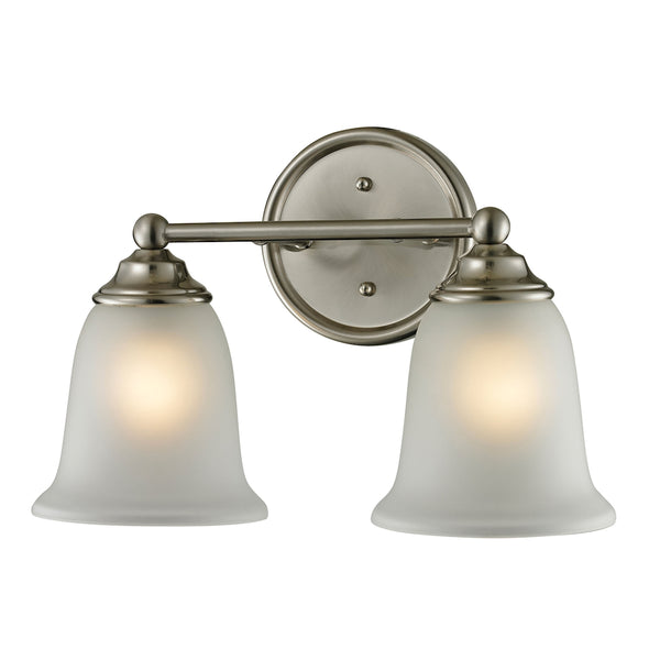 Sudbury 2 Light Vanity In Brushed Nickel