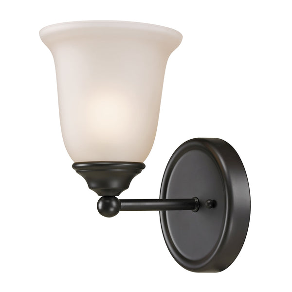 Sudbury 1 Light Vanity In Oil Rubbed Bronze And White Glass