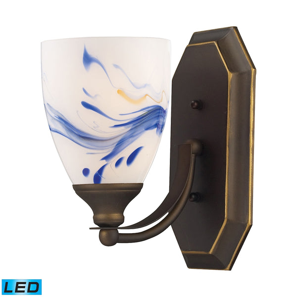Bath And Spa 1 Light LED Vanity In Aged Bronze And Mountain Glass
