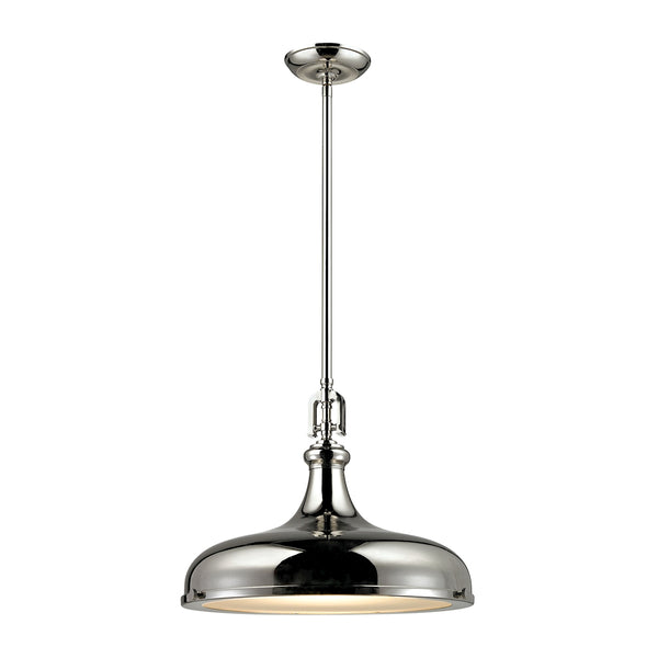 Rutherford 1 Light Pendant In Polished Nickel