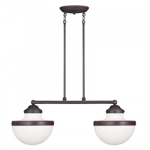 Livex Lighting Oldwick 2 Light Olde Bronze Linear Chandelier