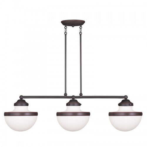 Livex Lighting Oldwick 3 Light Olde Bronze Linear Chandelier