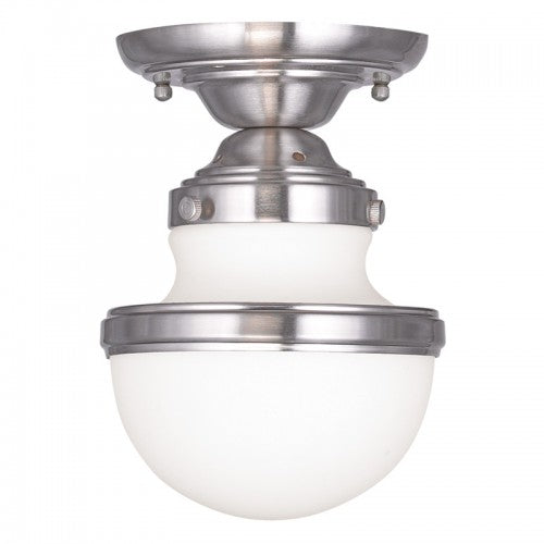 Livex Lighting Oldwick 1 Light Brushed Nickel Ceiling Mount
