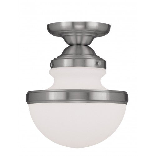 Livex Lighting Oldwick 1 Light Brushed Nickel Ceiling Mount