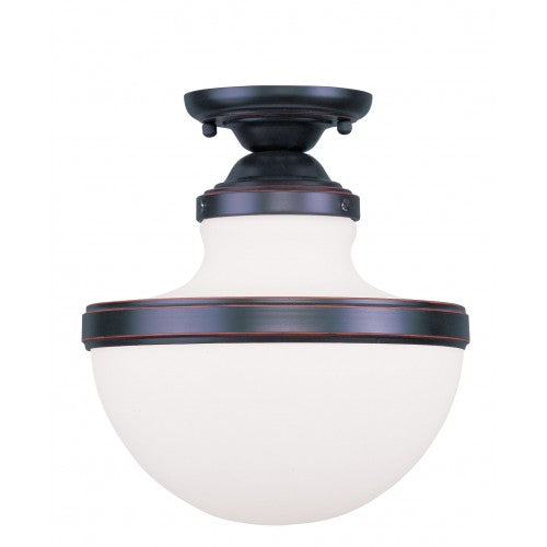 Livex Lighting Oldwick 1 Light Olde Bronze Ceiling Mount