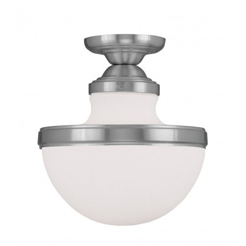 Livex Lighting Oldwick 1 Light Brushed Nickel Ceiling Mount