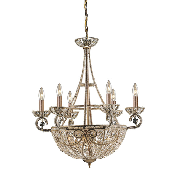 Elizabethan 10 Light Chandelier In Dark Bronze