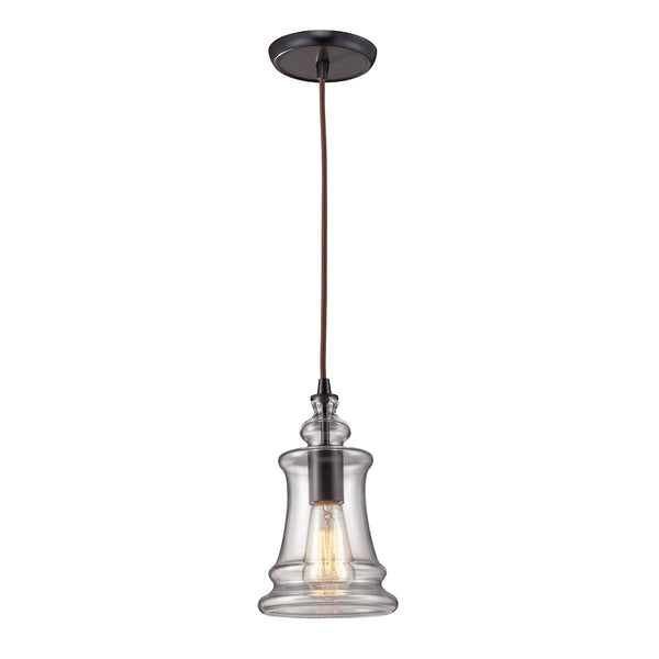 Menlow Park 1 Light Pendant In Oil Rubbed Bronze