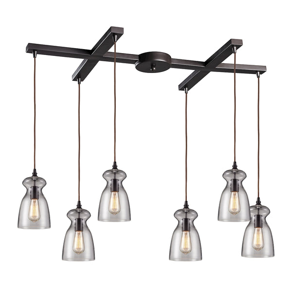 Menlow Park 6 Light Pendant In Oil Rubbed Bronze