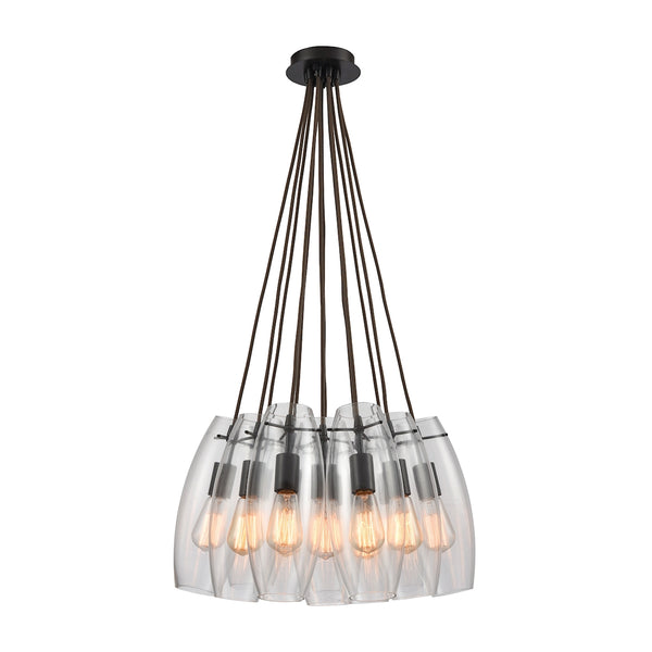 Menlow Park 12 Light Pendant In Oil Rubbed Bronze