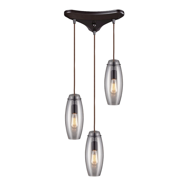 Menlow Park 3 Light Pendant In Oil Rubbed Bronze