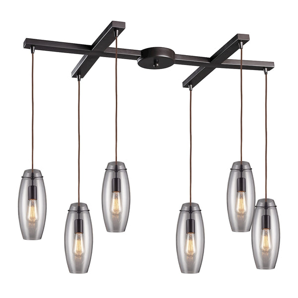 Menlow Park 6 Light Pendant In Oil Rubbed Bronze