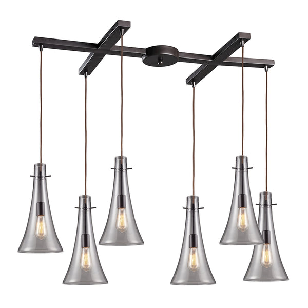 Menlow Park 6 Light Pendant In Oil Rubbed Bronze