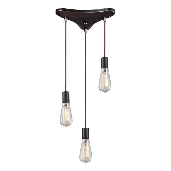 Menlow Park 3 Light Pendant In Oil Rubbed Bronze