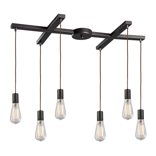 Menlow Park 6 Light Pendant In Oil Rubbed Bronze