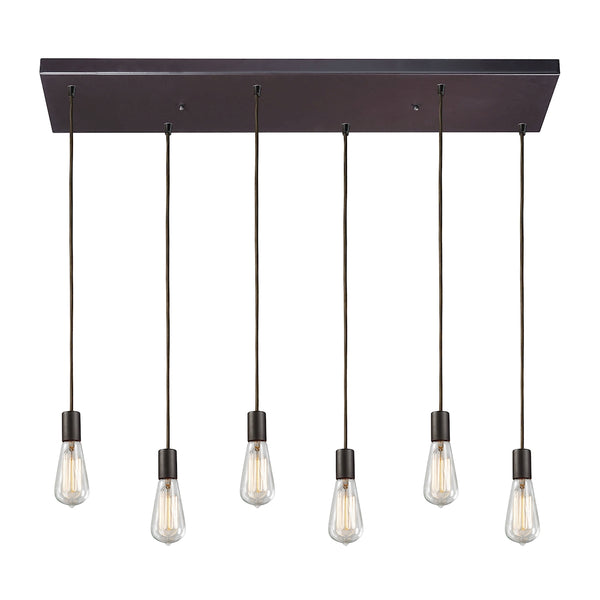 Menlow Park 6 Light Pendant In Oil Rubbed Bronze