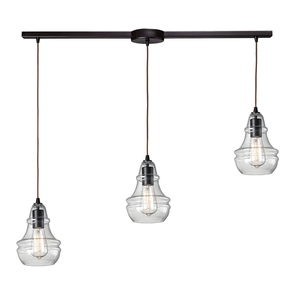 Menlow Park 3 Light Pendant In Oil Rubbed Bronze