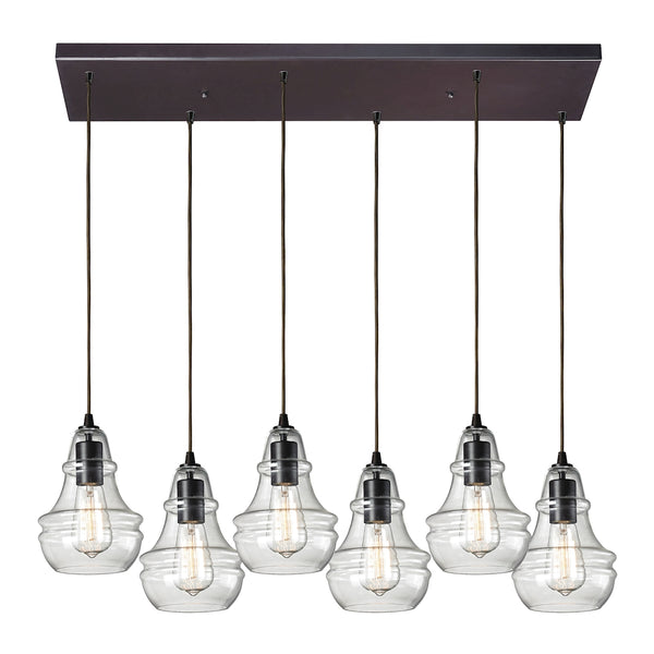 Menlow Park 6 Light Pendant In Oil Rubbed Bronze