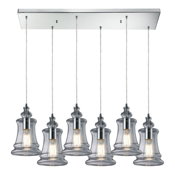 Menlow Park 6 Light Pendant In Polished Chrome