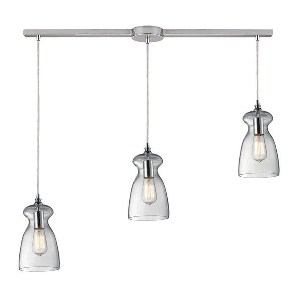 Menlow Park 3 Light Pendant In Polished Chrome
