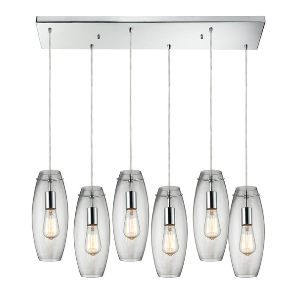 Menlow Park 6 Light Pendant In Polished Chrome