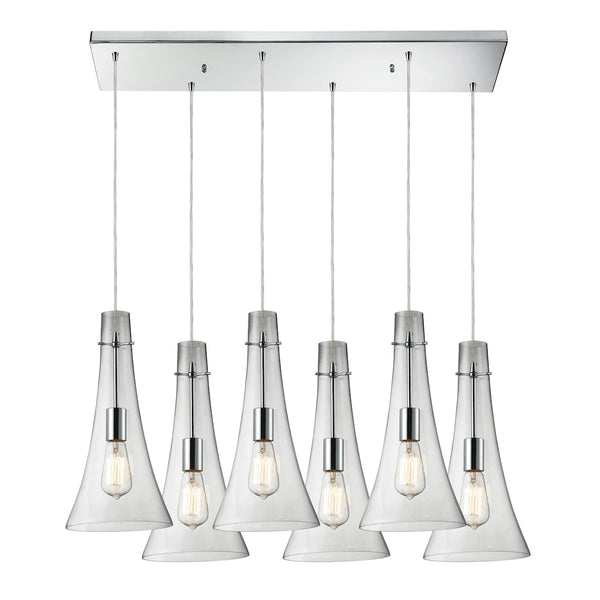 Menlow Park 6 Light Pendant In Polished Chrome