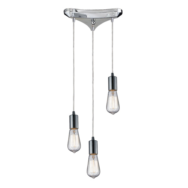 Menlow Park 3 Light Pendant In Polished Chrome