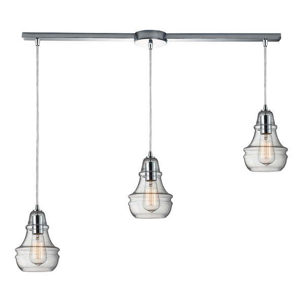 Menlow Park 3 Light Pendant In Polished Chrome