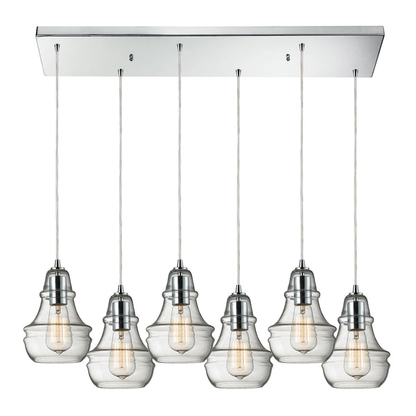 Menlow Park 6 Light Pendant In Polished Chrome
