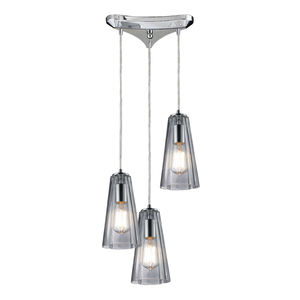 Menlow Park 3 Light Pendant In Polished Chrome