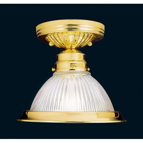 Livex Lighting Home Basics 1 Light Polished Brass Ceiling Mount